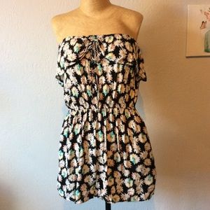 American Rag Strapless Floral Romper